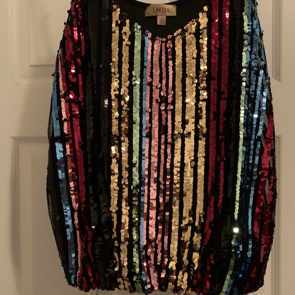 Multicolour sequin camisole